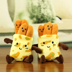 Creative Food Shaped Plush Keychain Soft Churros Bread Bag Pendant Cute Cartoon Food Doll For Bags Backpacks Women Kids Gift
