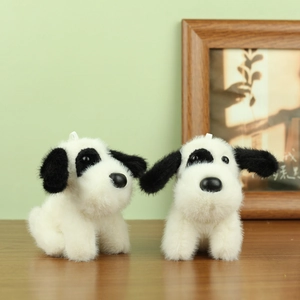 Cute Cartoon Plush Spotted Dog Keychain Soft Stuffed Animal Puppy Toy Bag Charm Pendant Gift For Kids Teens Women