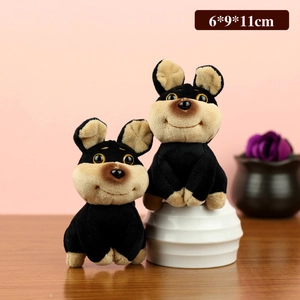 Porte-clés chien en peluche déguisé en abeille, pendentif sac à dos mignon, 6x9x11cm