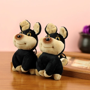 Détails de porte-clés chiots en peluche mignons avec fourrure douce et traits cartoon