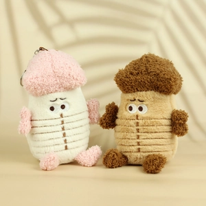 Schattige Tekenfilm Paddenstoel Pluche Sleutelhanger Zachte Knuffeldier Tas Hanger Ornament Voor Vrouwen Meisjes Sleutelring Cadeau