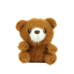 Mignon pendentif ours en peluche marron doux pour sacs et porte-clés, décor de poupée