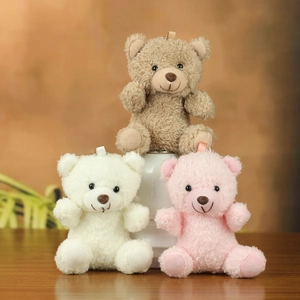 Cute Teddy Bear Plush Keychain Small Stuffed Animal Toy Pendant For Backpack School Bag Decoration Kids Birthday Gift