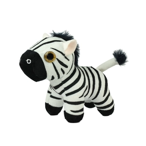 Süßes Zebra Kuscheltier mit glitzernden Augen und schwarz-weißen Streifen für Taschen