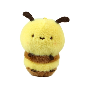 Portachiavi ape di peluche con strisce gialle e consistenza morbida e pelosa