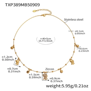 Vue détaillée du pendentif cloche en zircon avec dimensions et poids de 5,95g