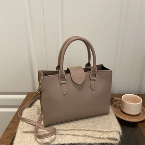 Women PU Leather Tote Bag Large Capacity Lychee Texture Shoulder Bag Elegant Commuting Handbag With Adjustable Strap Solid Color Office Lady Fashion Satchel
