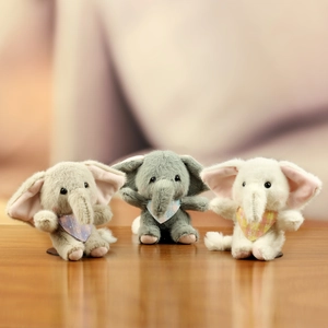 Cute Elephant Plush Toy Keychain Bag Charm Soft Stuffed Animal Doll With Scarf Pendant For Backpack Handbag Decor Gift For Women Kids