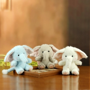 Cute Cartoon Elephant Plush Keychain Soft Animal Doll Pendant School Bag Charm Decorative Ornament For Kids Friends Gift
