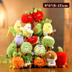 Lot de porte-clés en peluche fruits et légumes avec broderies par Kaboland