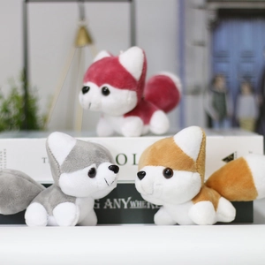 Cute Husky Dog Plush Keychain Pendant Soft Short Plush Animal Doll For Backpack Handbag Decor Wedding Party Favor Women Kids