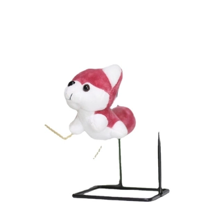 Cute red and white plush husky puppy toy with soft fur and expressive eyes
