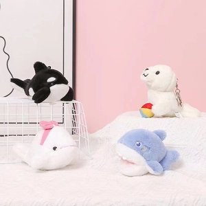 Süßer Meerestier Plüschanhänger Hai Orca Weißwal Seelöwe Weich Gefüllter Schlüsselanhänger Für Tasche Ornament Kinder Geschenk