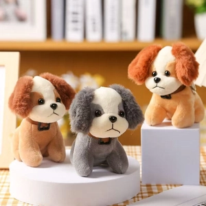 Cute Puppy Plush Dog Keychain Soft Stuffed Animal Bag Pendant Metal Key Ring For Kids Women Gift Daily Use Accessory