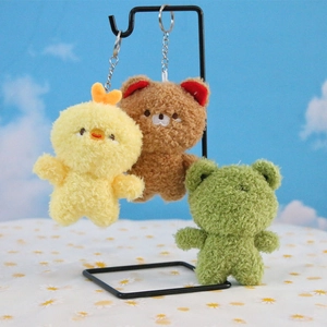 Cartoon Animal Plush Keychain Frog Bunny Chick Bear Stuffed Toy Backpack Pendant For Kids Party Favors Gift Soft Mini Plushies