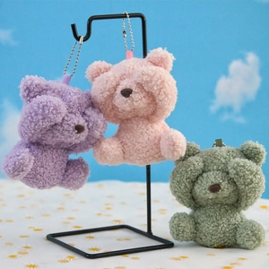 Cute Shy Teddy Bear Plush Keychain Soft Granular Velvet Animal Doll Bag Pendant For Kids Women Gift