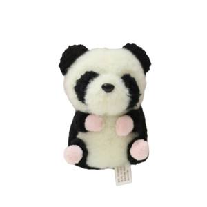 Süßer Panda Plüsch Schlüsselanhänger mit weichem Fell und rosa Pfoten für Taschen