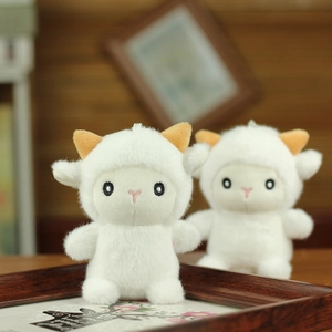 Carino Portachiavi a Forma di Pecora di Peluche Pendaglio Agnello Morbido per Zaino Borsa Decorazione Kawaii Giocattolo Regalo
