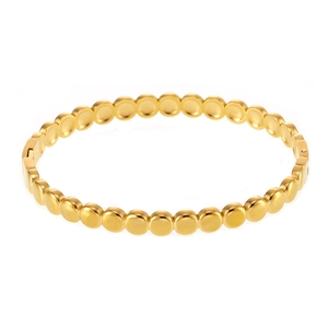 Minimalist 18K gold plated stainless steel bracelet with a continuous round dot link design