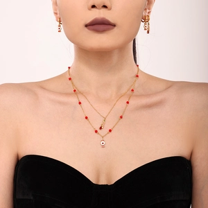 Christmas Jewelry Collection Stainless Steel Garnet Beads Enamel Christmas Tree Bells Zircon Inlaid Holiday Festive Style Women