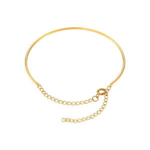 Minimalistischer vergoldeter Edelstahl-Armreif mit verstellbarer Kette für Damen