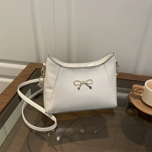 Women Bow Knot Underarm Shoulder Bag PU Leather Glossy Patent Handbag Korean Style Fashion Elegant Trendy For Ladies