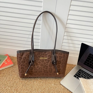 Sac À Épaule Sous L'Aisselle Imprimé Léopard En Similicuir PU Petit Fourre-Tout Chic Avec Nœud Pour Femmes