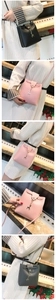 Mini crossbody bags with metal deer charms in black, pink, and grey matte PU leather