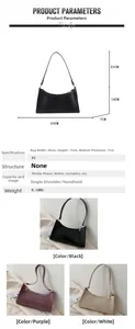 Detailed size chart and multi-color options for crocodile pattern faux leather bag