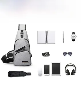 Oxford fabric chest bag showing large capacity for tablet, umbrella and electronics