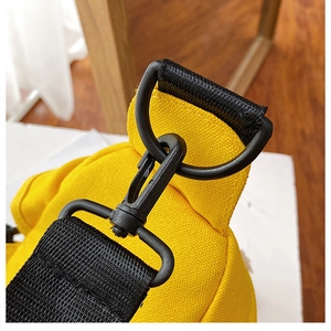 Macro detail of high-quality canvas fabric and black matte metal D-ring buckle