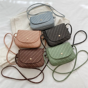 Mini-Satteltasche mit Webstruktur in verschiedenen Farben und goldenem Schnallendetail