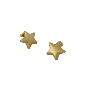 Orecchini a perno minimalisti a stella in oro spazzolato con perno in argento 925