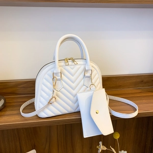 Sac Bandoulière Femme Matelassé en V Cuir PU Ensemble Sac à Main Dôme Mode Avec Mini Porte-Monnaie Amovible