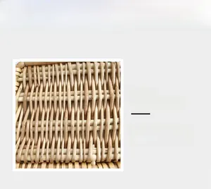 Macro shot of natural woven willow texture and craftsmanship of the straw vacation bag