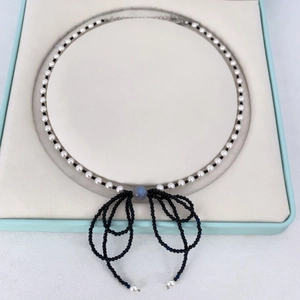 Elegante Collana Di Künstliche Perle Con Perla Artificial Bianca Agata Nera E Ciondolo A Fiocco In Pietra Di Luna Gioielli Per Donna