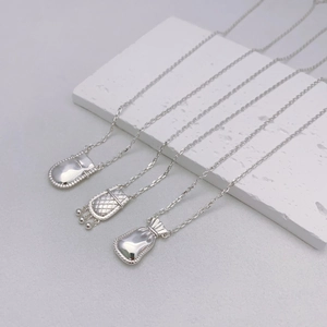 Glückstasche Anhänger Halskette Kupfer Versilbert Glücksgeldbeutel Minimalistischer Zierlicher Schmuck Für Damen