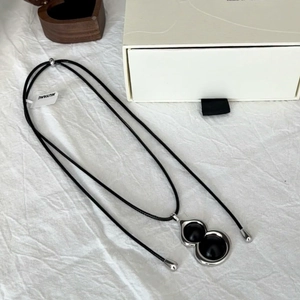Collier Pendentif Gourde Style Chinois Laiton Avec Incrustation Bois Ébène Longue Chaîne Pull Vintage Pour Femmes Bijoux Rétro