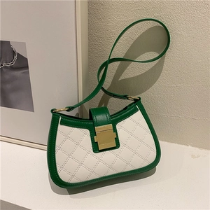 Sac À Épaule Matelassé Pour Femmes Cuir PU Design Color Block Avec Fermoir Métallique Doré Sac À Main Carré