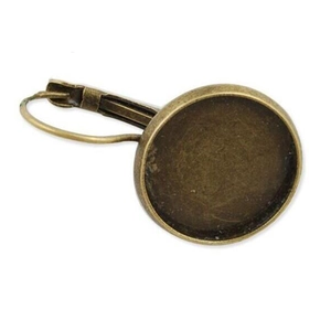 Crochets de boucles d'oreilles en bronze rétro avec plateau rond pour bijoux DIY