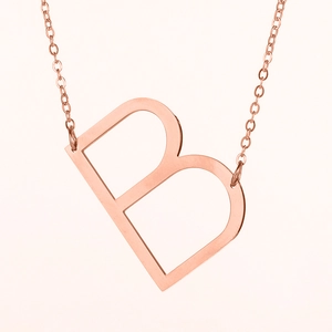 Collar de Pendiente de Inicial del Alfabeto de Acero Inoxidable Minimalista para Mujeres Hombres Oro Rosa Oro Plata Collares de Letras Iniciales Joyería de Fiesta Accesorio