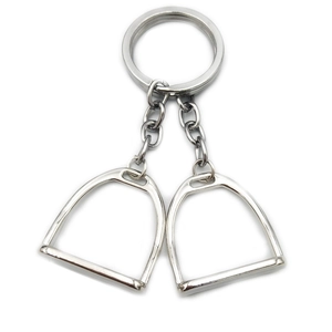 Llavero de Metal con Forma de Estribo de Caballo Colgante Collar de Aleación Joyería Pulida Regalo Amantes Caballos Dorado Plateado