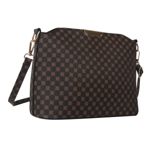 Classic monogram crossbody bag for women with vintage floral pattern and gold hardware