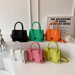 Mode PU Leer Litchitextuur Kleine Vierkante Tas Snoepkleuren Konijnenoor Handtas Crossbody Schoudertas Voor Dames