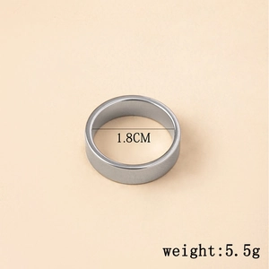 Polished titanium steel sun and moon ring with 1.8cm diameter and 5.5g weight info