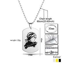 Tokyo Revengers Kazutora tag necklace with stainless steel bead chain and specifications