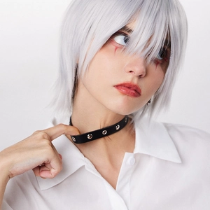 Collier Choker En Cuir PU Punk Gothique Avec Oeillets Et Rivets En Alliage Bijoux De Mode Pour Femmes