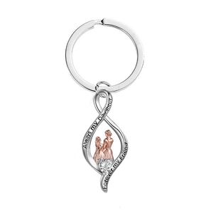 Pendentif infini bicolore mère et fille avec gravure Always my Daughter et zircon cubique