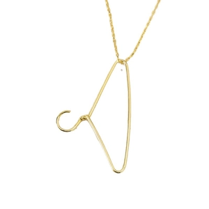 Feministische goldene Edelstahl-Kleiderbügel-Halskette mit Gliederkette für Damen Schmuck