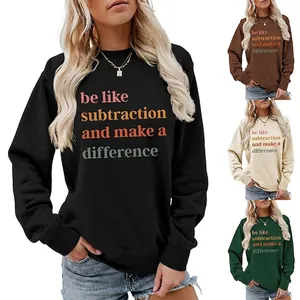 Felpa E Pantaloncini Donna Girocollo Manica Lunga Misto Cotone Stampa Lettere Pullover Casual Streetwear Moda Completo